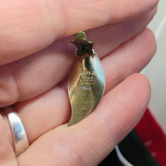 David Andersen Norway Sterling Blue Enamel Double Brooch & Clip-On Earrings Set - Picture 7 of 10